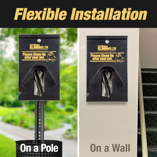 Dog Waste Station Dispenser Box - 800 FREE Dog Poop Bags- Made of Rustproof Aluminum - Pet Waste Bag Dispenser with Lock and Rainguard - For Commercial Use, Parks, Condos, HOA (Black) - color: B- Black