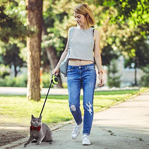 Retractable Green Dog Leash for Medium & Small Dogs & Cats - 16.5FT Tangle Free, Heavy Duty Walking Leash with Anti Slip Handle, Pause & Lock Strong Nylon Tape - color: Green