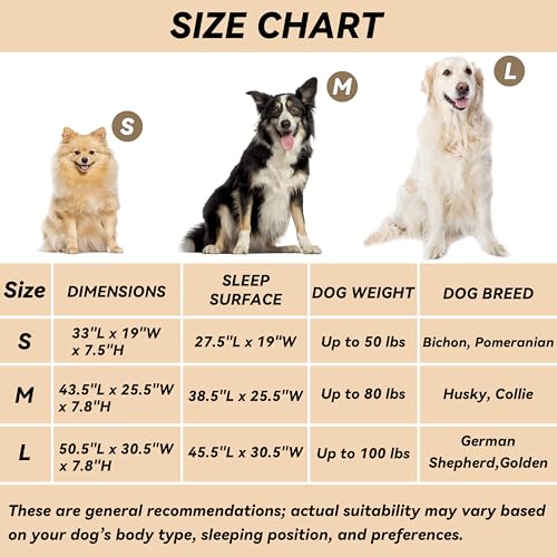 Elevated Dog Bed for Large Dogs, Raised Dog Bed with Breathable Mesh, Non Slip, Easy to Clean, 50.5 Inches, Brown - color: Brown, size: Large