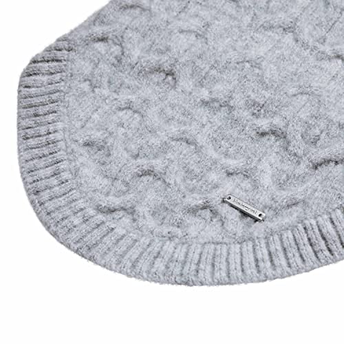 Blueberry Pet Dog Sweater - Classic Fuzzy Knit Pullover, Heather Grey Christmas Style, Small Puppy Clothes, Fleece Sweater Vest, Dog Pajamas & Accessories, 10" Back Length - color: Heather Grey, Crew-neck, size: 10 inch