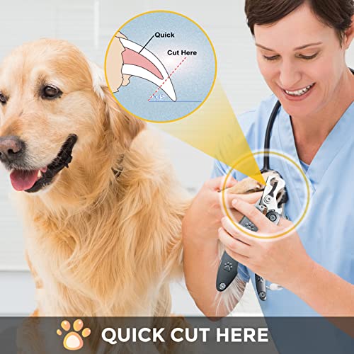 Heavy Duty Dog Nail Clipper for Large Dog Thick Nail, 3in1 Professional Dog Nail Trimmer Sharp Blade