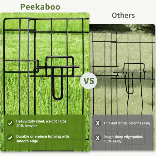 Dog Pen Pet Playpen Dog Fence Indoor Foldable Metal Wire Exercise Puppy Play Yard Pet Enclosure Indoor Outdoor 8 Panels 24 Inch with Bottom Pad (Bottom Cover Fence with Printing) - style: Playpen + printing pad