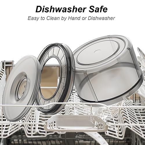 Techphardo 1Gallon No Spill Dog Water Bowl-3.8L Large Capacity, BPA-Free, Anti-Splash & Anti-Digging Design with Non-Slip Base for Messy Drinkers - color: Smoky