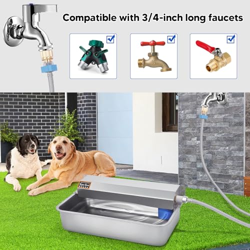Automatic Water Dispenser for Dog, 6L Dog Water Bowl Dispenser, Large Stainless Steel Indoor/Outdoor Water Feeder Suitable for Dogs Livestock Chicken Horse, Easy to Clean - size: 6L