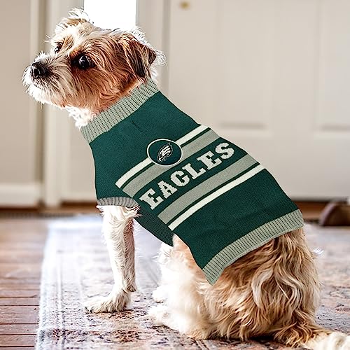 NFL Philadelphia Eagles Dog Sweater, Size Extra Small. Warm and Cozy Knit Pet Sweater with NFL Team Logo, Best Puppy Sweater for Large and Small Dogs - color: Philadelphia Eagles, size: X-Small