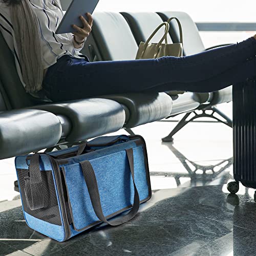GAPZER Pet Carrier for Large and Medium Cats, Soft-Sided Pet Carrier for Big Medium Cats and Puppy, Dog Carriers Cat Carriers Pet Privacy Protection Travel Carriers - color: Blue