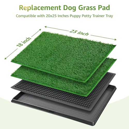 LOOBANI Dog Grass Pee Pads, Artificial Dog Grass Pads for Potty Tray, Fake Grass for Dogs to Pee On, Outdoor Indoor Pee Grass for Dog Potty(18.1*23.1 inch) - size: 18.1*23.1 inch
