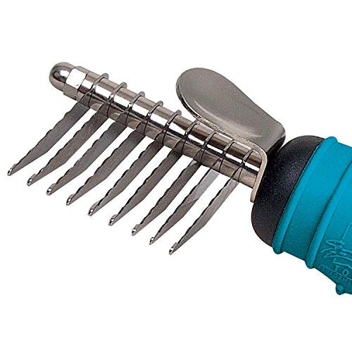 Master Grooming Tools Ergonomic Dematting Tools — Molded Tools for Grooming Dogs - 9-Blade Comb, 6⅞", Silver - size: 9 Blade, style: Comb