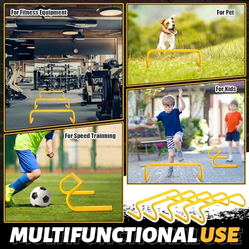 Wettarn 10 Pcs Speed Agility Training Hurdles Detachable Durable Hurdle Agility Plyometric and All Purpose Speed Training Equipment for Athletes Soccer Basketball - color: Yellow, size: 6 Inch