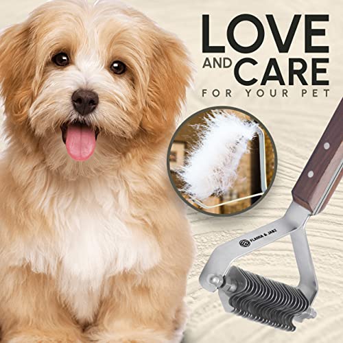 Flamia & Jabz Undercoat Rake for Dogs & Cats, Dematting Grooming Stripper Tool (20 Blades) - size: 20 Blades