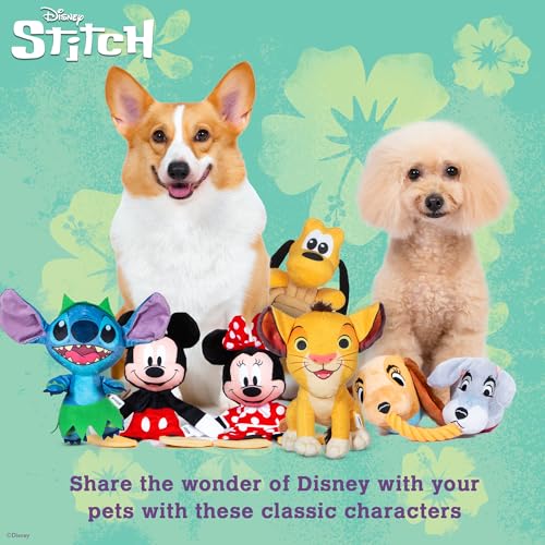 Disney for Pets Lilo and Stitch Bow Wow Luau Plush Dog Toy, – Squeaker & Crinkle Sound – Cute Dog Toy Fans, 9 Inch - color: Stitch Plush, size: 9 Inch