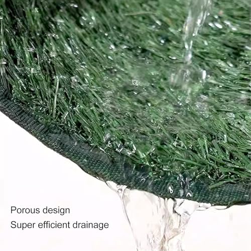 Dog Grass Pee Pads, Reusable Artificial Grass Potty Tray with 3 - Layer Drainage System, Easy to Clean Indoor Puppy Training Mat for Small Dogs, Includes Baffle and Tray (Large Size with Baffle) - size: Large Size with Baffle