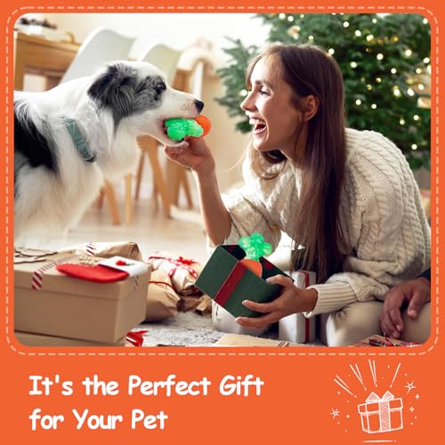 BoYoYo Tough Dog Toys for Aggressive Chewers with Squeaky, Indestructible Dog Chew Toys for Medium and Large Breeds to Keep Them Busy, Interactive Durable Dog Toy - color: OrangeCarrot