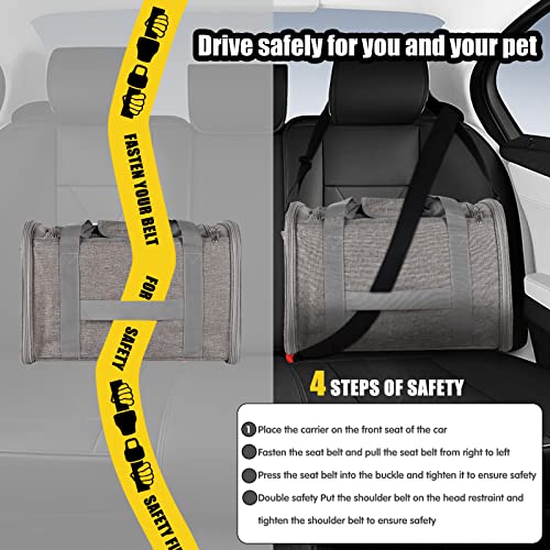 Cat Carrying Case - Pet Carrier Airline Approved, Protable and Breathable Pet Travel Carrier Removable Fleece Pad, Collapsible Cat Carrier Dog Carrier for Medium Cats Small Cats Dogs (17*11*11 grey) - color: grey, size: 17.0"L x 11.0"W x 11.0"H