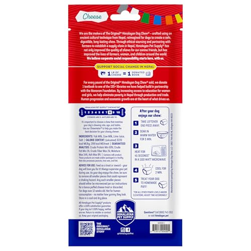 Himalayan Dog Chew Original Yak Cheese Chew, 1 Large Stick, 3.3 oz, Gluten Free, Healthy Treats, Grain & Lactose Free 100% Natural, Long Lasting for Dogs Under 55 lbs