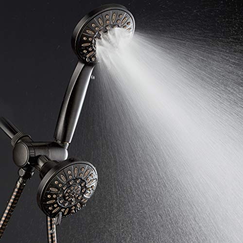 AquaDance Oil Rubbed Bronze Premium High Pressure 48 3-Way Combo for The Best of Both Worlds – Enjoy Luxurious Rain Head and 6-Setting Hand Held Shower Separately or Together - color: Oil Rubbed Bronze