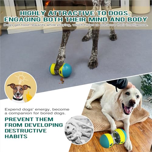 BSISUERM Dog Treat Dispensing Puzzle Toy Adjustable Food Dispenser Slow Feeder Pet Interactive Chase Toy Dog Enrichment Ball for Medium Large Dogs to Keep Them Busy, Extra Large - color: Green - Single - XL