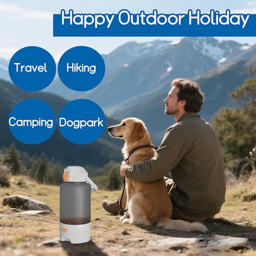52oz Portable Dog Water Bottle, Dog Travel Water Bottle for Camping Hiking Outdoor Walking (White) - color: White