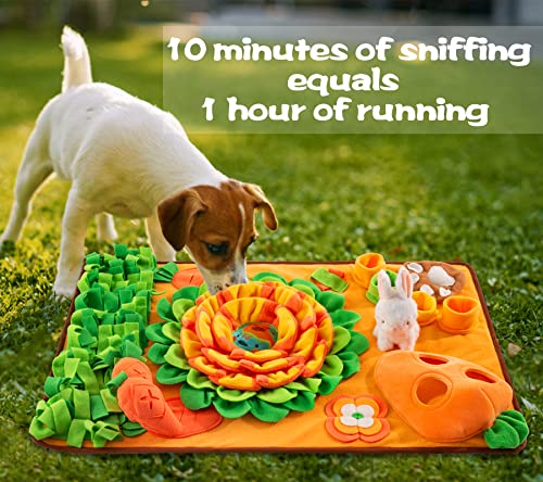 Pet Snuffle Mat for Dogs Sniff Mat Nosework Feeding Mat Slow Feeder Interactive Dog Puzzle Toys for Training and Stress Relief Encourages Natural Foraging Skills (29.5''x18.9'') - size: 29.5''x18.9''