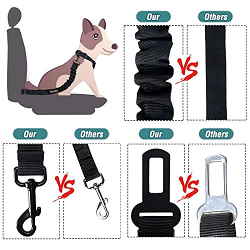 COOYOO Dog Seat Belt,Retractable Dog Car Harness Seat Belt for Car Adjustable Nylon Pet Safety Seat Belts Heavy Duty & Elastic Bungee Buffer - color: 03-Teal