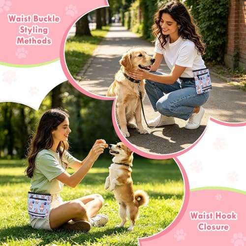 Independence Day Water-Resistant Dog Treat Pouch, 3 Ways to Wear Treat Bag with Magnetic Closure & Reflective Strip, Hands-Free for Pet Training, Walking