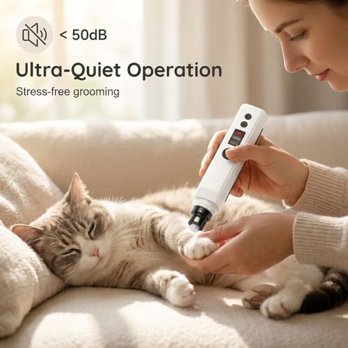 Silent Groom Pro, 2026 New Silent Pet Nail Grinder, Dog Silent Nail Grinder for Dogs Silent Dog Nail Trimmer, Rechargeable USB Charging Electric Pet Nail Grinder Nail File for Pet (#01) - color: #01
