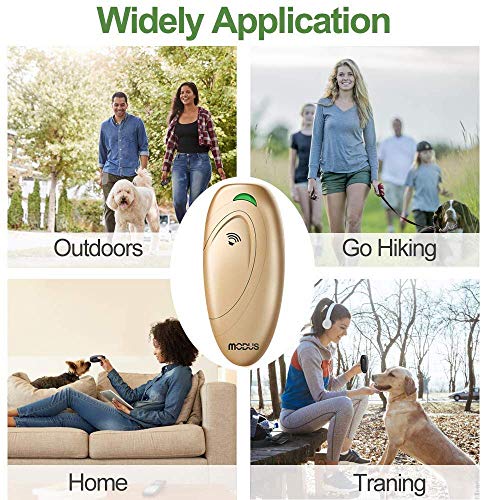 MODUS Ultrasonic Dog Barking Deterrent, 2-in-1 Dog Training and Bark Control Device, Anti-Barking Device,Stops Unwanted Actions: Barking, Leaping, Hostility.Indoor & Outdoor - color: Gold Barks No More Dog Training Tool