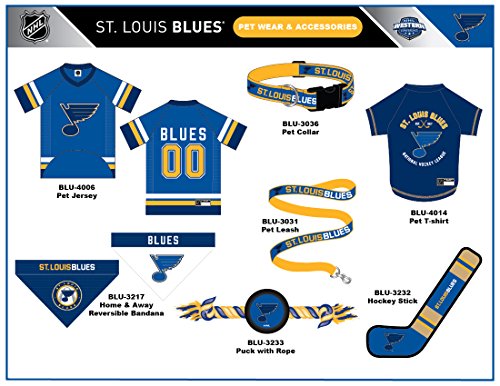 NHL St.Louis Blues Tee Shirt for Dogs & Cats, X-Small. - Are You A Hockey Fan? Let Your Pet Be An NHL Fan Too! - color: St. Louis Blues, size: X-Small