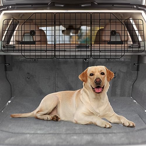 HAITRAL Universal-Fit Barrier,Adjustable Dog Barrier for SUVs,Cars,Trucks,Heavy-Duty Wire Mesh Guard Pet Divider,Back Seat Dog Separator Gate for Cargo Area,Safety Car Travel Accessories