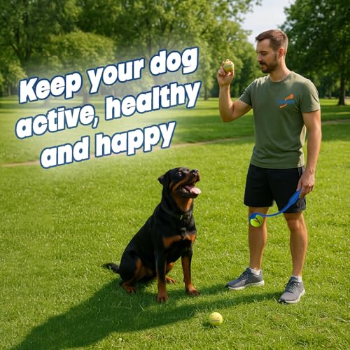Dog Ball Thrower Launcher, Tennis Ball Launcher, for Small Large Dogs Compact Design 13.8" Stick with Medium 2.5" Red - color: RED