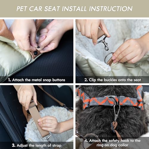 ClevaHome Small Dog Car Seat & Travel Carrier & Pet Bed, Soft Fleece Interior for Dogs up to 10lbs, Stylish Pet Travel Tote for Indoor and Outdoor Use - style: Fleece