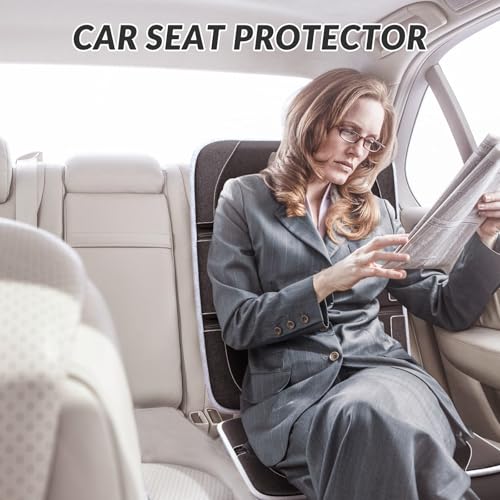 Gimars Car Seat Protector, 2 Pack, XL Thicken EPE Cushion Waterproof 600D Fabric Car Seat Cover for Child Car Seat with Nonslip Backing Mesh Pockets for Baby SUV Sedan Truck Leather Seats, Black-Gray - color: B-2PACK