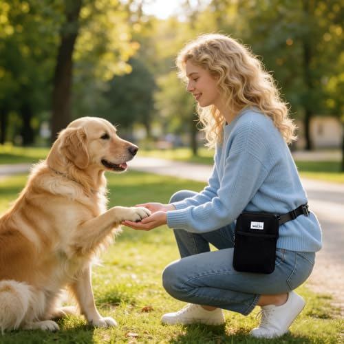 Dog Training Pouch with Removable Pocket, Dog Treat Pouch Waist Belt Clip for Hands-Free Training, Built in Water Bottle Holder, 3 Ways to Wear