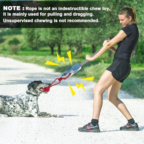 ETIAL Interactive Dog Tug Toy,Indestructible Dog Toys for Aggressive Chewers,Tough Squeaky Dog Rope Toys for Training,Tug of War Dog Toy Balls for Medium & Large Dogs (Shark) - style: Shark