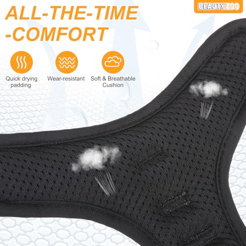 BEAUTYZOO No Pull Dog Harness Medium,Adjustable Dog Harness and Leash Set -Easy Wearing with 3 Buckles/Control Handle,No Choke Soft Padded Reflective Pet Vest for Training Walking Hiking, M - color: Geometry, size: M: chest 16"-28"