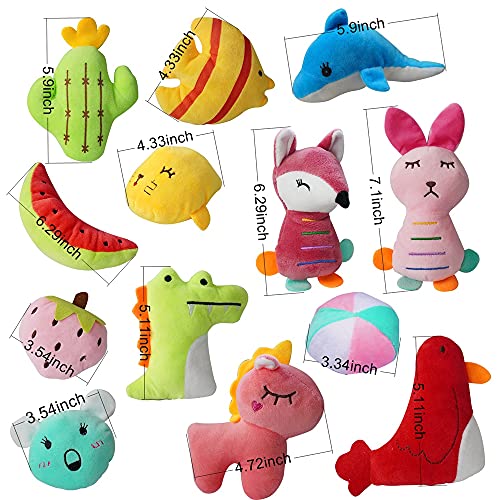27 Pack Puppy Squeaky Toy, Different Designs Squeakers Pet Toys, Cute Bulk Plush Dog Toys for Small Dogs