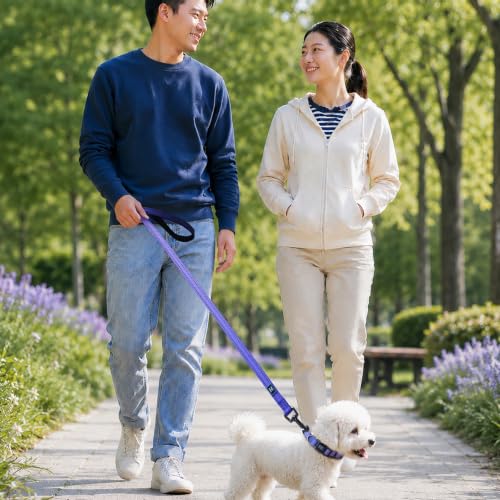 Roses&Poetry Small Dog Collar and Leash Set, Puppy Reflective Leashes with Collars, Adjustable Durable Matching Collar Leash for Small Dogs Girl (BluePurple-S) - color: BluePurple, size: S