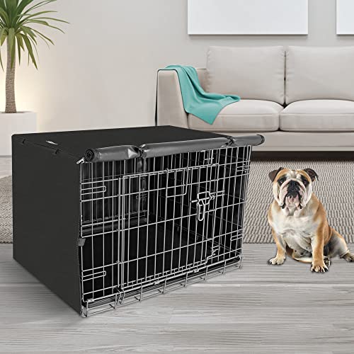 Seiyierr Dog Crate Cover, 36 Inch Dogs Kennel Covers for Medium and Large Puppy, Lightweight 600D Polyester Fabric,Machine Wash & Dry, Black - color: Black, size: 36 Inch