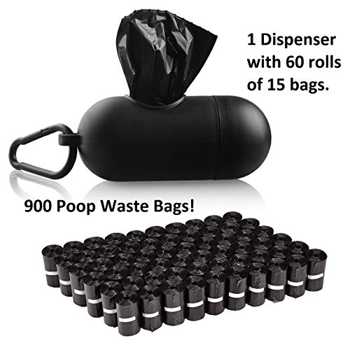 Pets First Poop Bag Dispenser with D Ring to attach leash and keys with 900 Premium Bags - color: I'm not a sports fan, size: 60 Rolls = 900 Bags - Most Popular!