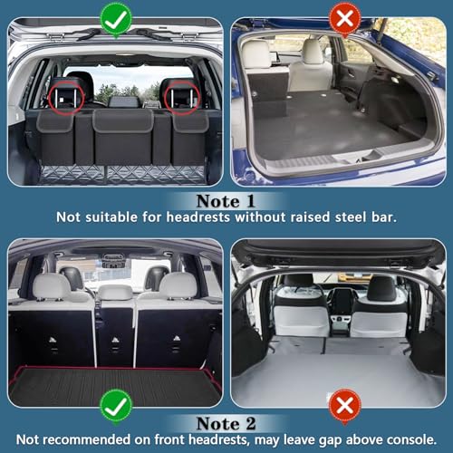 FEED GARDEN Dog Car Barrier for SUVs, Adjustable Universal-Fit Heavy-Duty Wire Mesh Pet Divider for Vehicles, Trucks, Vans, Car Accessories Safety Travel, Triple Folding (36.6"-60.6")