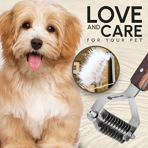 Flamia & Jabz Undercoat Rake for Dogs & Cats, Dematting Grooming Stripper Tool (10 Blades) - size: 10 Blades