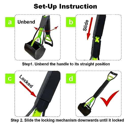 2-Piece ofPooper Scooper for Large Small Dogs Heavy Duty, Long Handle Poop Scoop for Yard, Grass, Gravel, Dog Poop Grabber with High Strength Material and Durable Spring - size: 2 Piece(28-inch length)