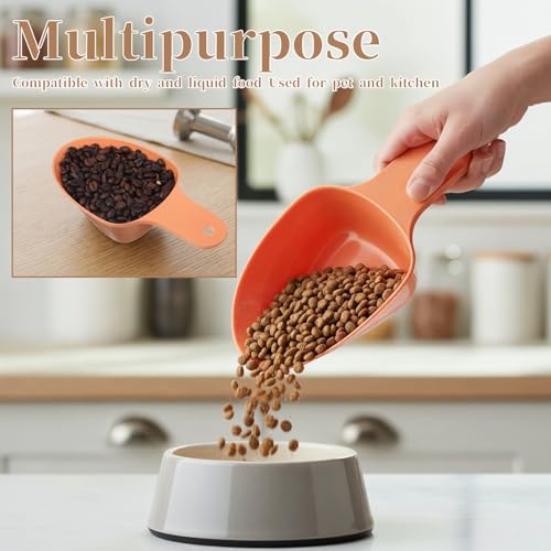 Dog Food Scoop with Precise Markings - 1 & 1/2 & 1/4 Cup Food-Grade Melamine Pet Food Measuring Cup, Durable Food Feeding Scoop for Dog Cat Bird and Rabbit