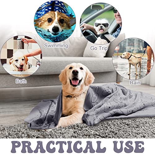 Peryiter 8 Pcs Dog Drying Towels Bulk 55'' x 28'' Pet Grooming Absorbent Microfiber Dog Bath Towels Quick Drying Puppy Bathing Towel for Small Medium Large Cats Pets Bathing Grooming(Grey) - color: Grey