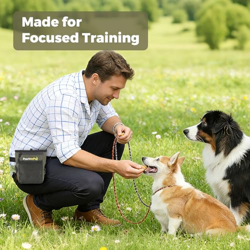Dog Treat Pouch for Pet Training, One-Hand Magnetic Closure, Hands-Free Treat Bag with Silicone Liner, No Mess No Smell - color: Military green