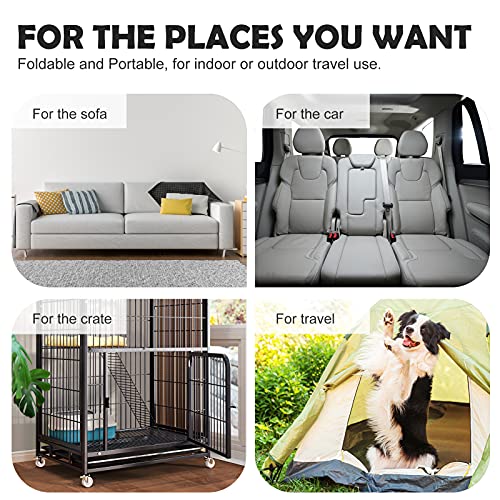 Dog Bed Soft Dog Crate Bed Pad Mat, 48 in Non Slip Bottom Washable Beds for Extra Large Dogs, Pet Bed Mattress Kennel Pad, Dark Blue - color: Dark Blue, size: 48.0"L x 30.0"W x 1.2"Th