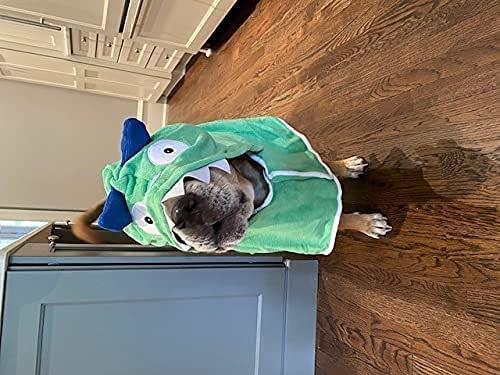 BoxDog Wearable Microfiber Dog Towel with Monster Hoodie | Soft Dog Bathrobe (Medium) - color: Green Monster, size: Medium