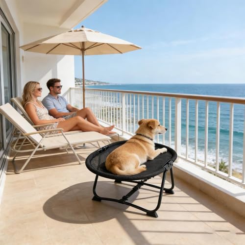 Foldable Raised Dog Cot Bed - Portable Lightweight Frame Design System, Non Slip Elevated Support Structure, Breathable Fabric Hammock Build | Dog Cot Bed for Puppies Kittens Cats and Small Pe - color: Aa