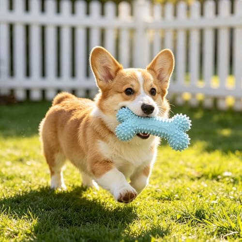 2 Pack Dog Chew Toys for Puppy Cute Blue Small Dog Toys Puppy Dog Toys for Teething Soft Durable Interactive Chew Toy for Small Dogs Light Blue