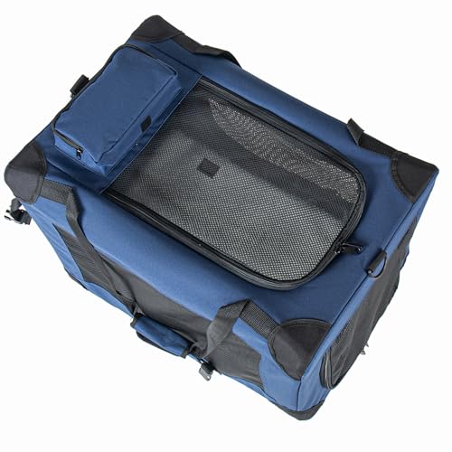 Soft Dog Crate, Portable 3-Door Folding Pet Carrier w/Mesh Windows, 36"x25"x25 Carrying Straps Fleece Mat,Collapsible Kennel for Dogs, Cats, Rabbits-Use for Indoor, Outdoor & Travel (36 inch) - size: 36 inch